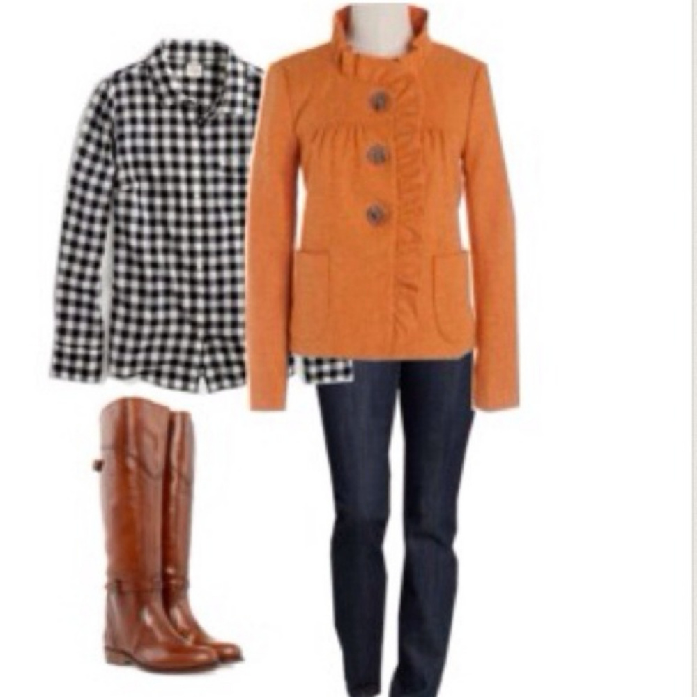 Orange J. Crew Fiona Wool Jacket